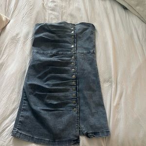 Vici strapless denim dress